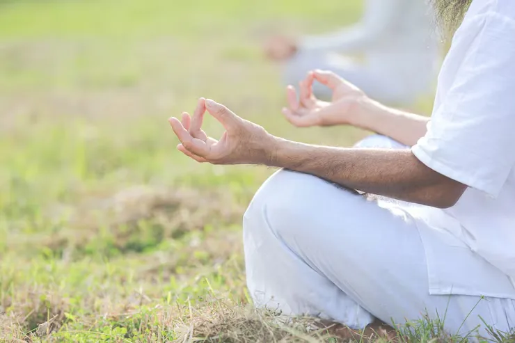 Meditative hands close-up